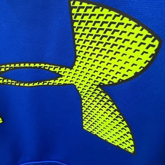 Under Armour Kids Blue and Neon Yellow Hoodie - Picture 5 of 9